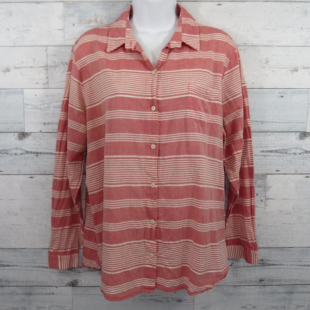 Lili's Closet Striped Button Up Shirt Women's Large